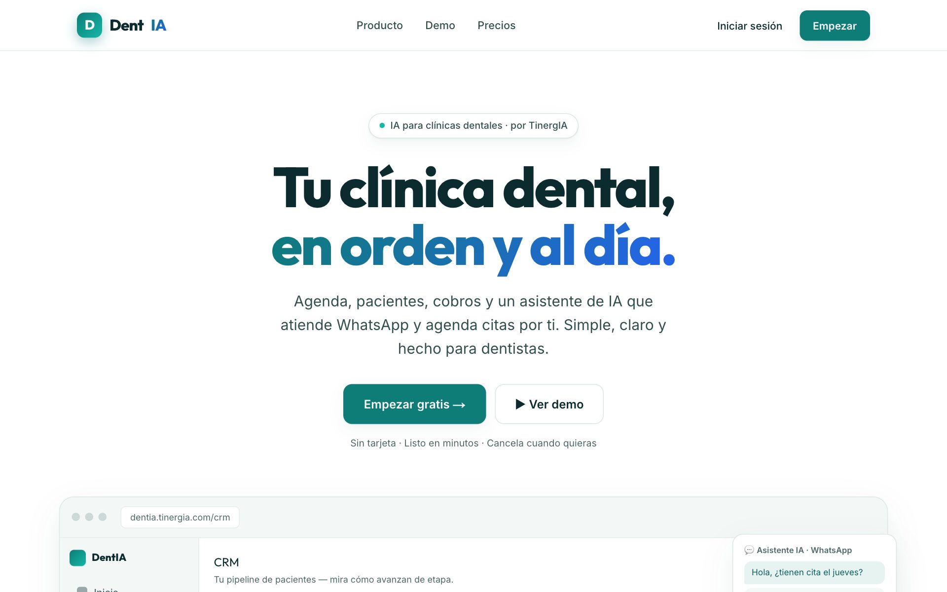 DentIA — software de gestión para clínicas dentales con IA