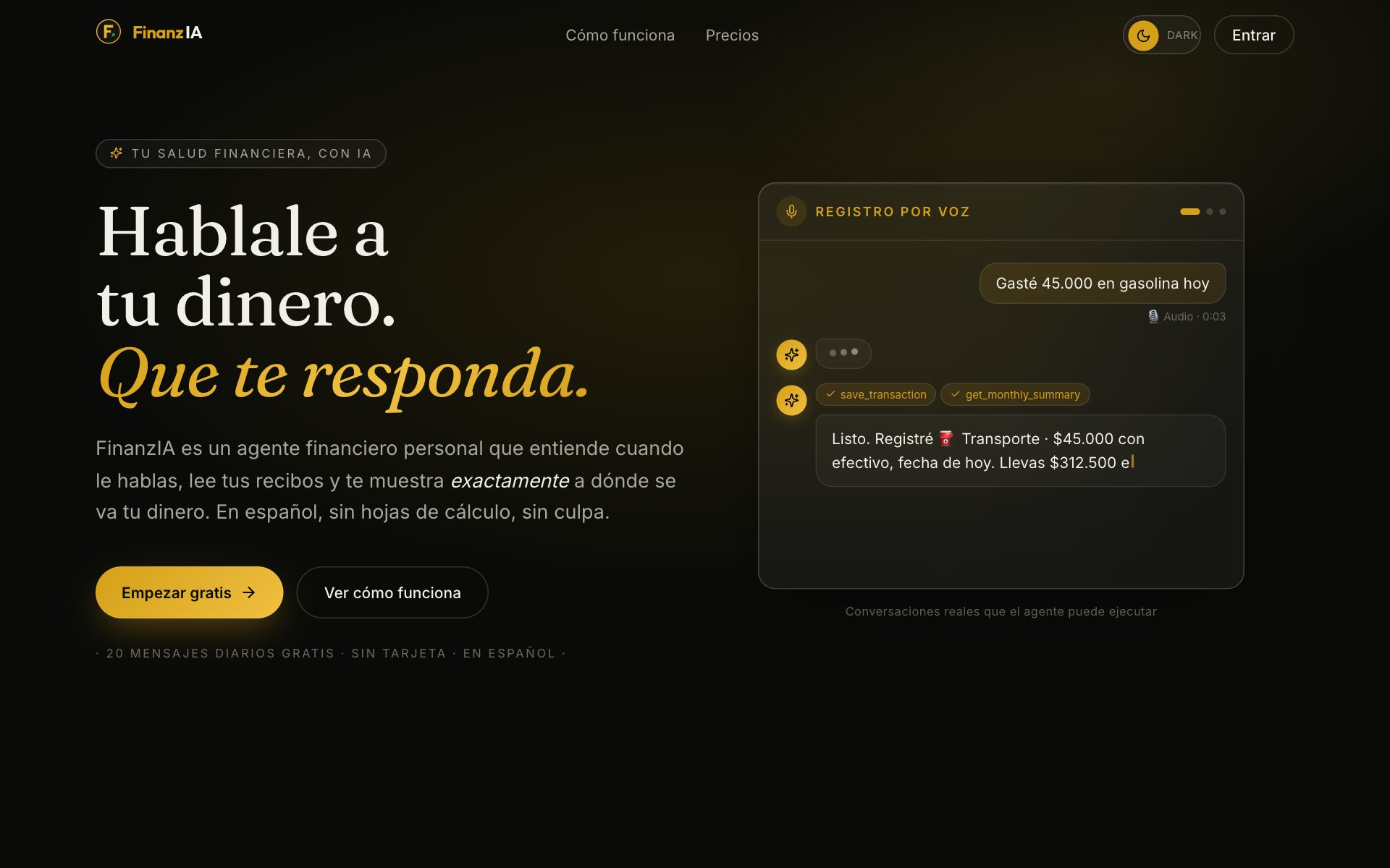 FinanzIA — agente financiero personal con IA