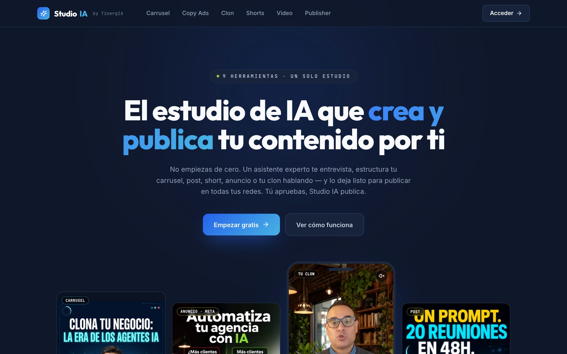 Studio IA — estudio de creación y publicación de contenido con IA